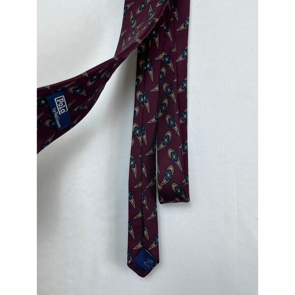 Polo by Ralph Lauren Men's Maroon Necktie 57 Inches by 3.5 Inches - Picture 5 of 9